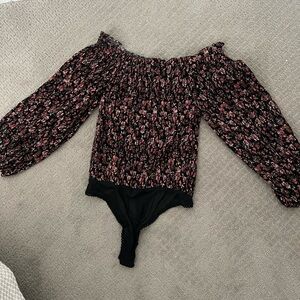 Free people off the shoulder loose fitting body suit